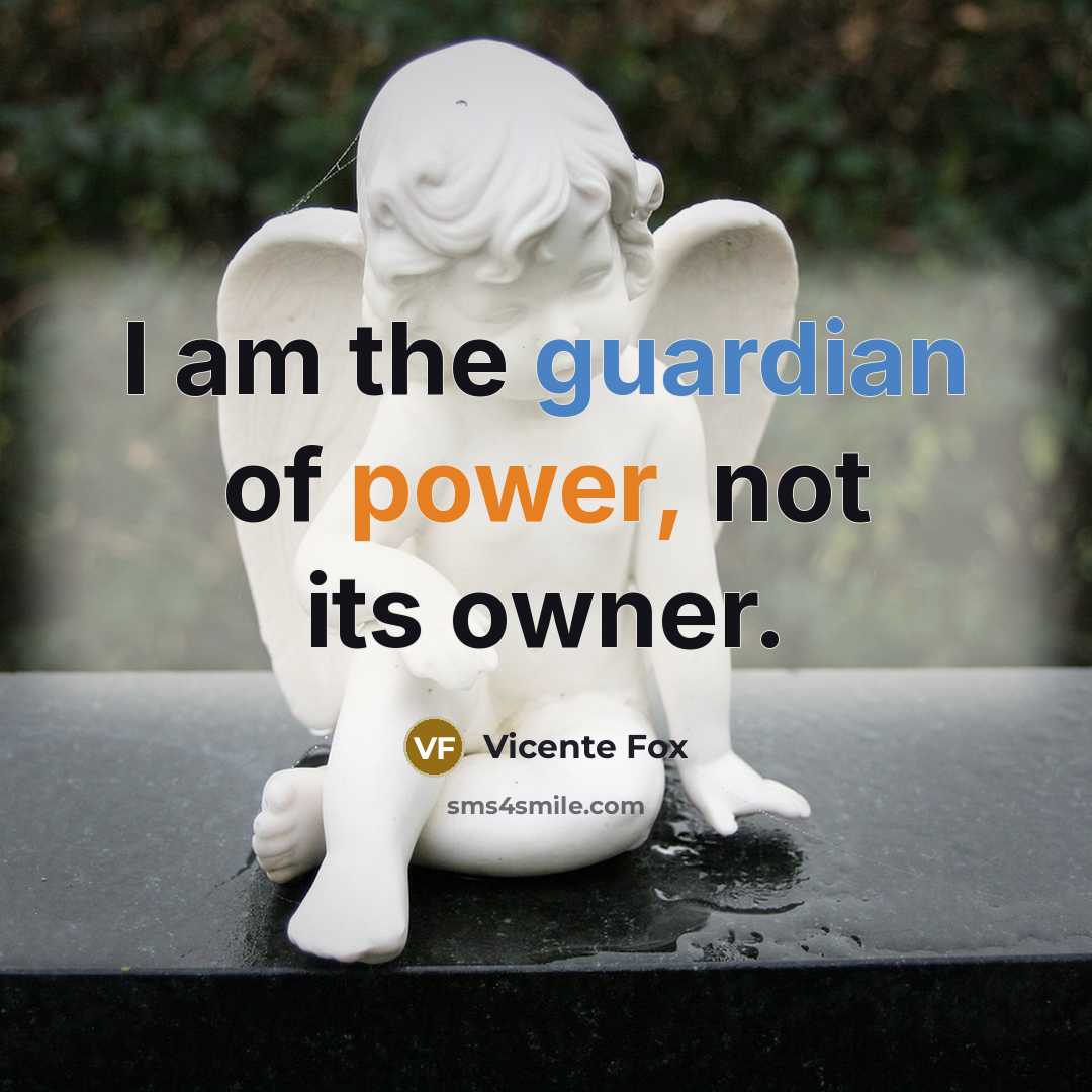 “I am the guardian of power, not its owner.…” quote by Vicente Fox