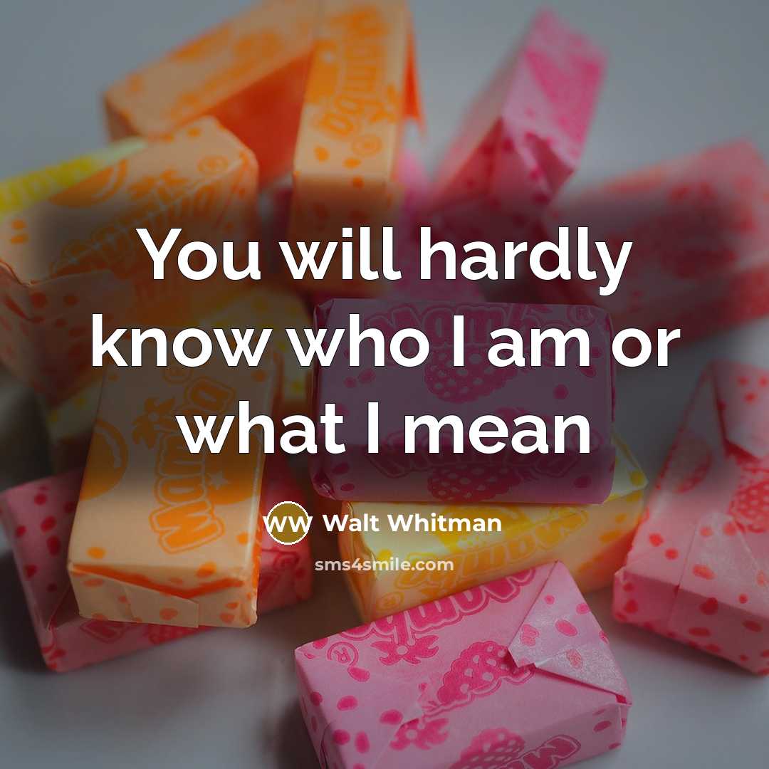 “You will hardly know who I am or what I mean” quote by Walt Whitman