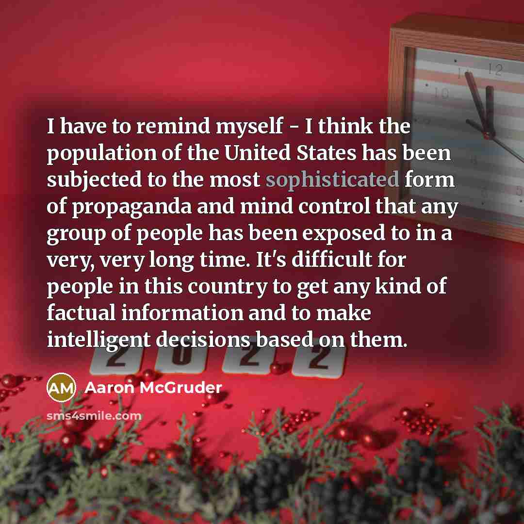 “I have to remind myself - I think the population…” quote by Aaron McGruder