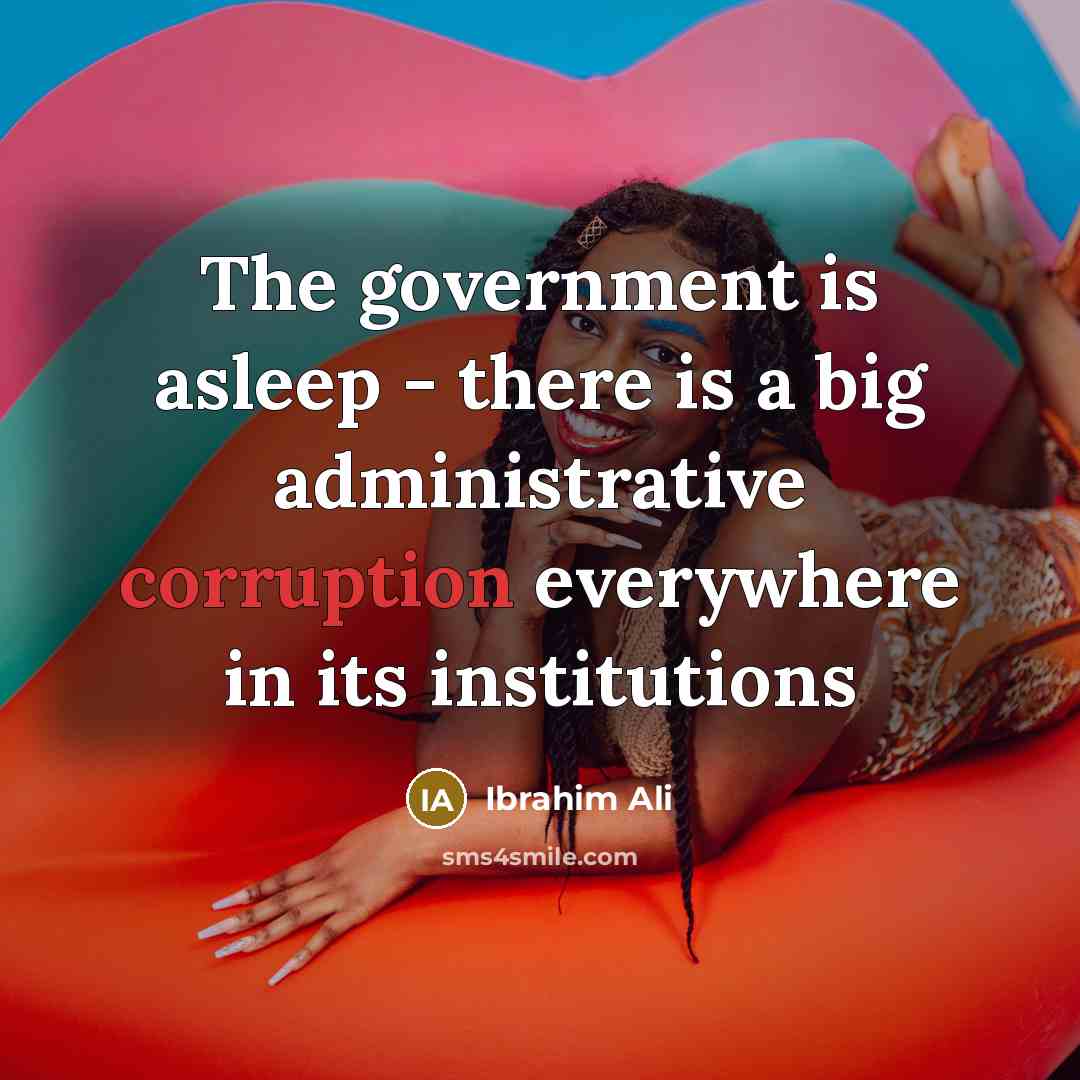 “The government is asleep - there is a big administrative…” quote by Ibrahim Ali