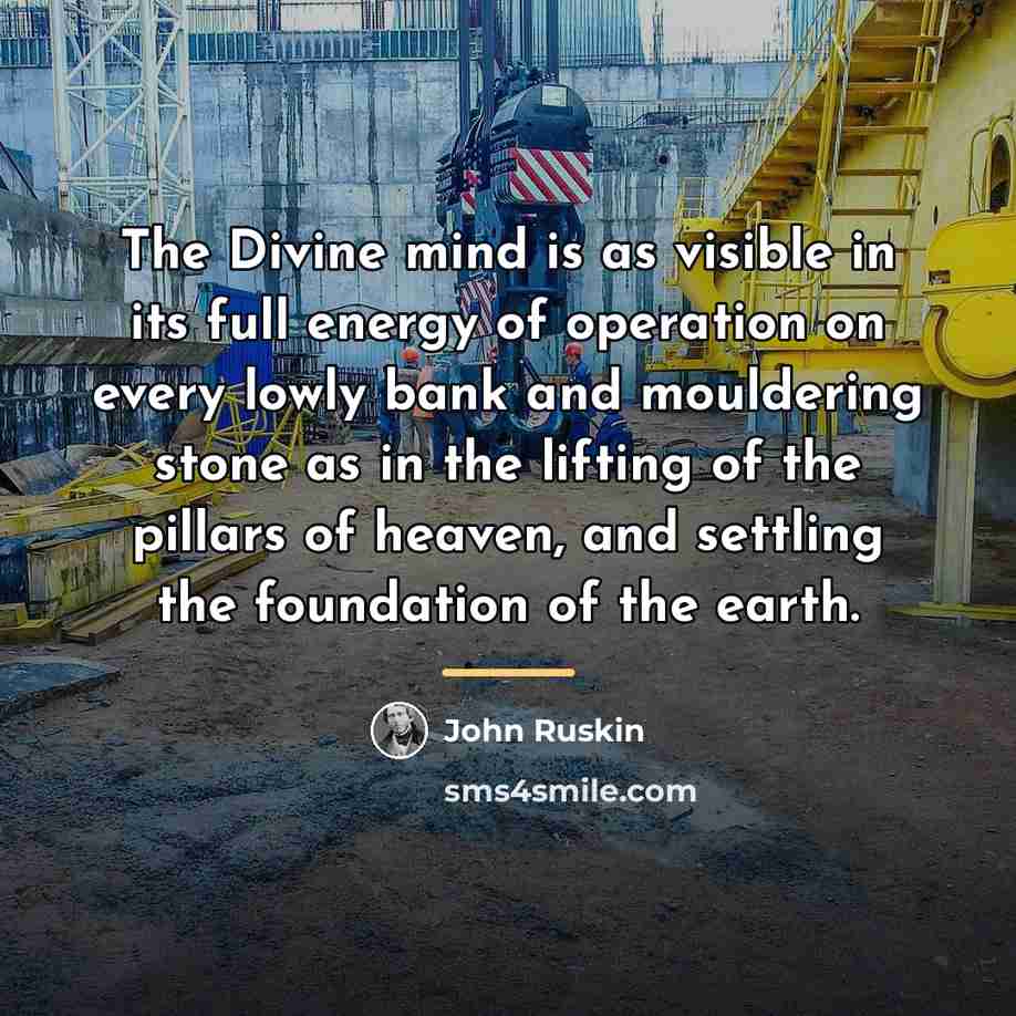 “The Divine mind is as visible in its full energy…” quote by John Ruskin