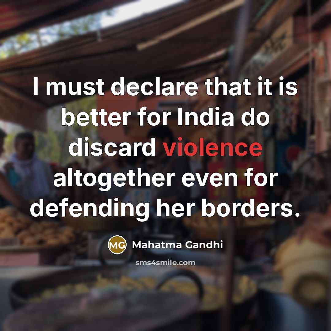 “I must declare that it is better for India do…” quote by Mahatma Gandhi