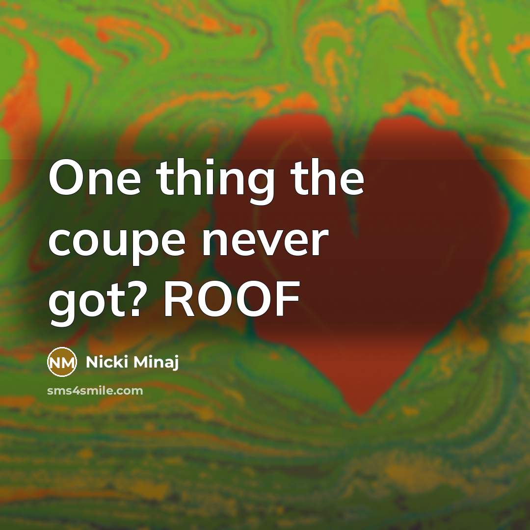 “One thing the coupe never got? ROOF…” quote by Nicki Minaj