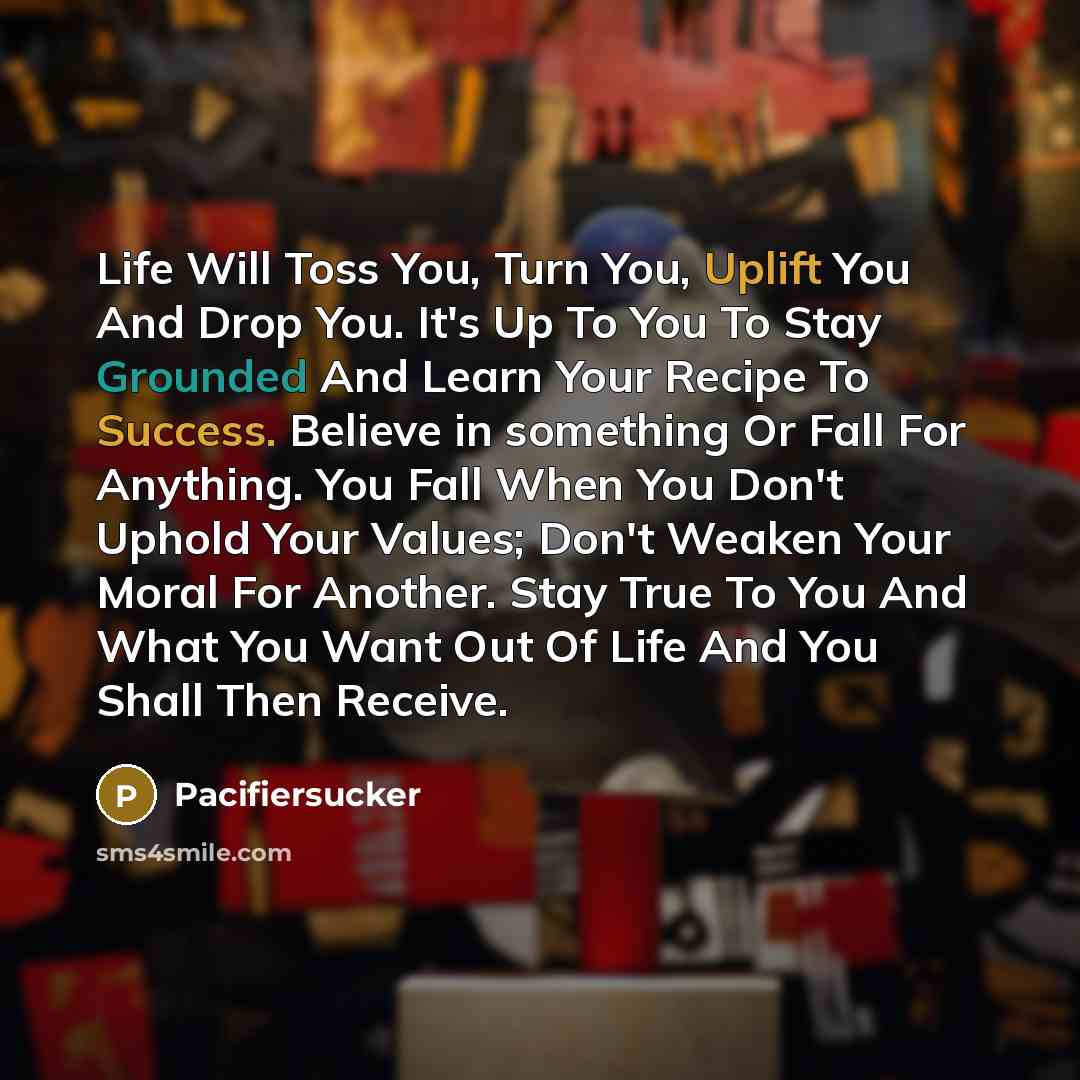 “Life Will Toss You, Turn You, Uplift You And Drop…” quote by Pacifiersucker