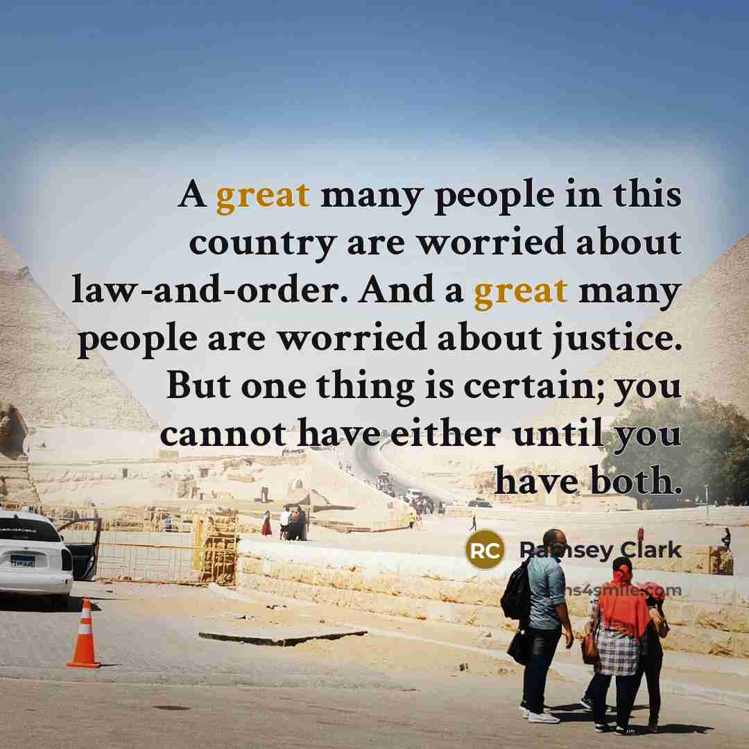“A great many people in this country are worried about…” quote by Ramsey Clark