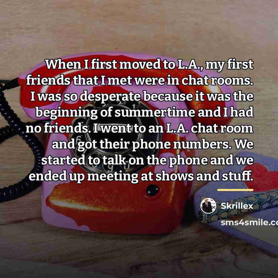 “When I first moved to L.A., my first friends that…” quote by Skrillex