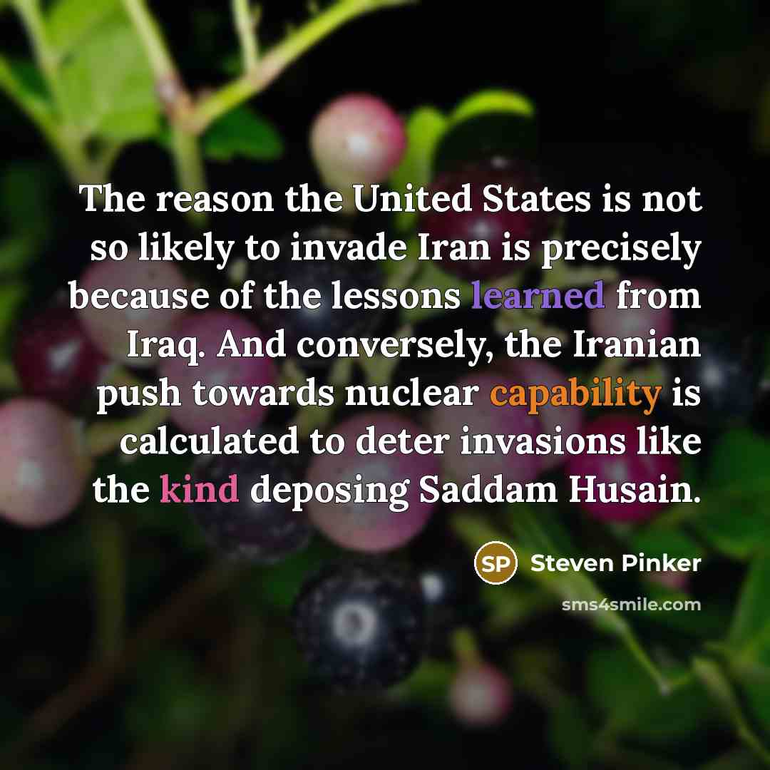 “The reason the United States is not so likely to…” quote by Steven Pinker