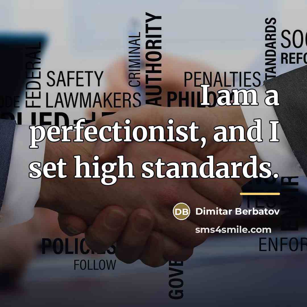 “I am a perfectionist, and I set high standards.…” quote by Dimitar Berbatov