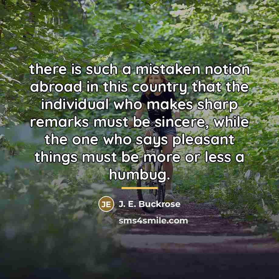 “there is such a mistaken notion abroad in this country…” quote by J. E. Buckrose