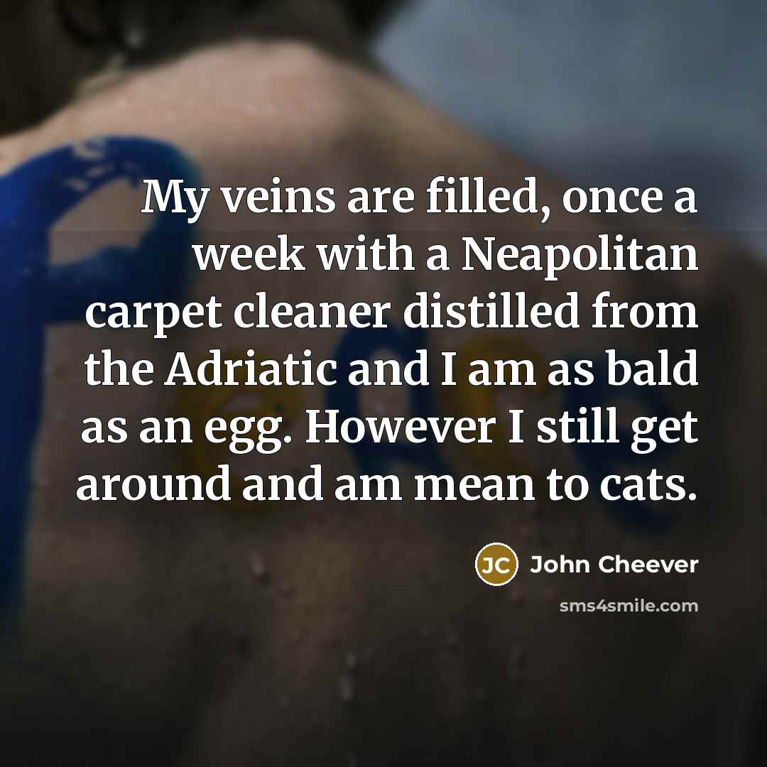 “My veins are filled, once a week with a Neapolitan…” quote by John Cheever
