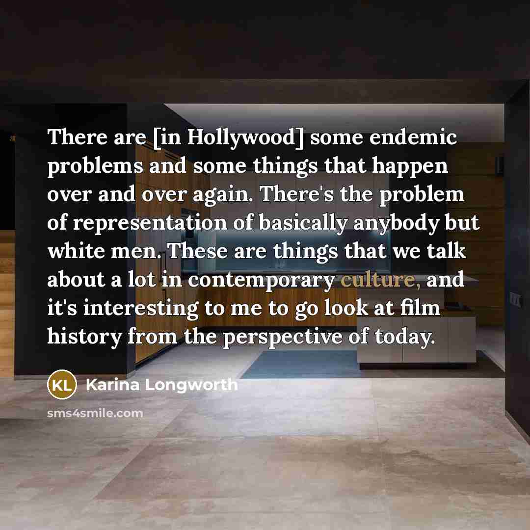 “There are [in Hollywood] some endemic problems and some things…” quote by Karina Longworth