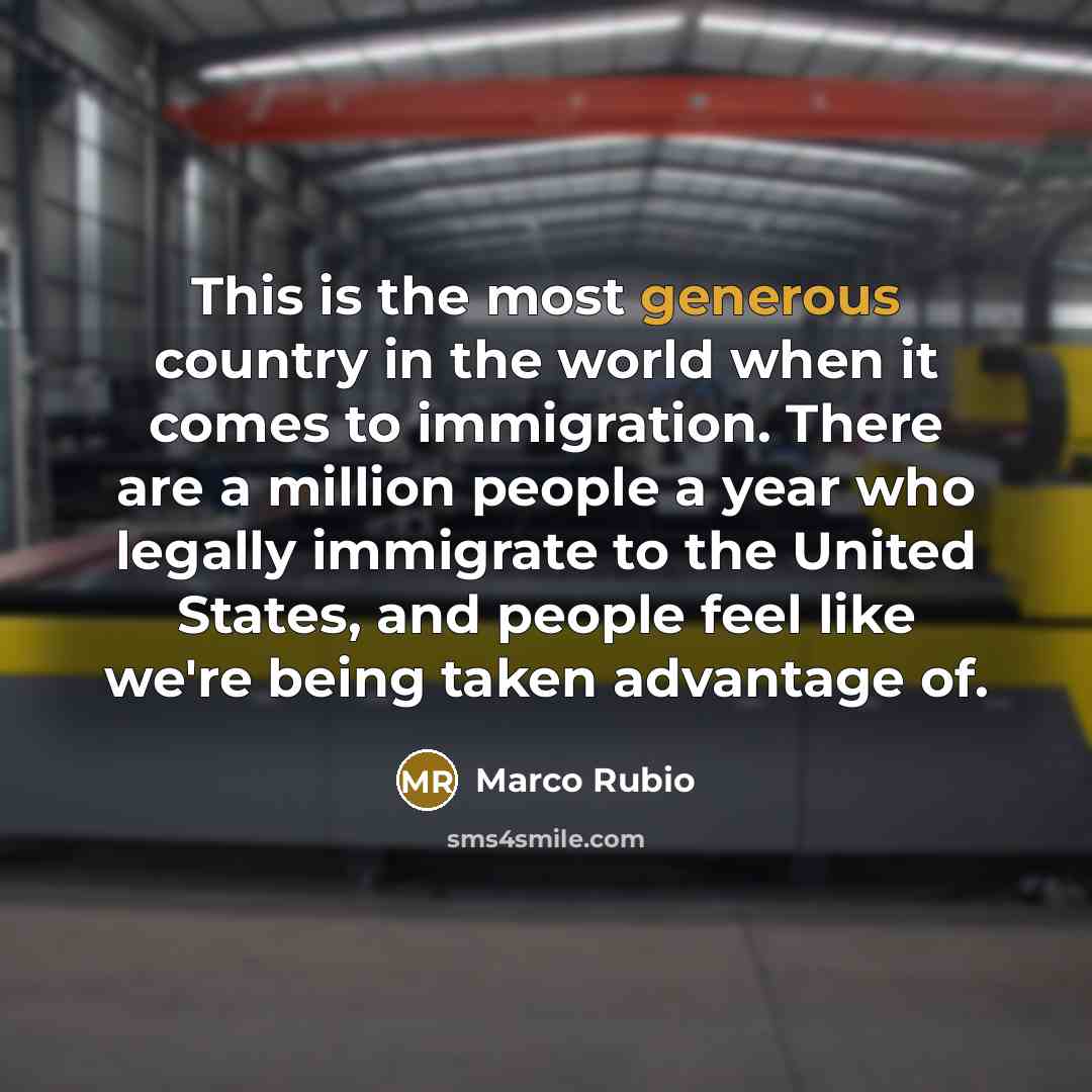 “This is the most generous country in the world when…” quote by Marco Rubio