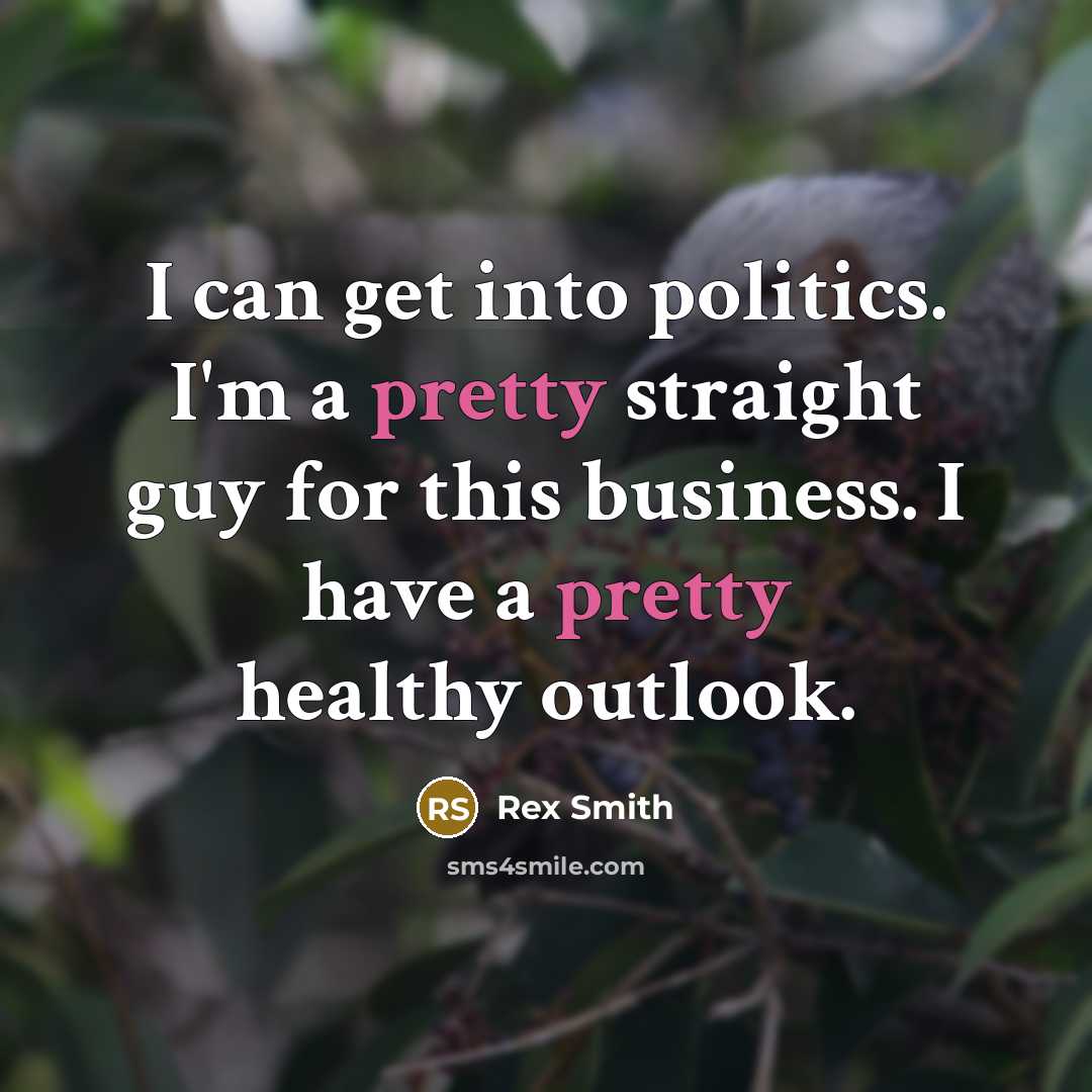 “I can get into politics. I'm a pretty straight guy…” quote by Rex Smith