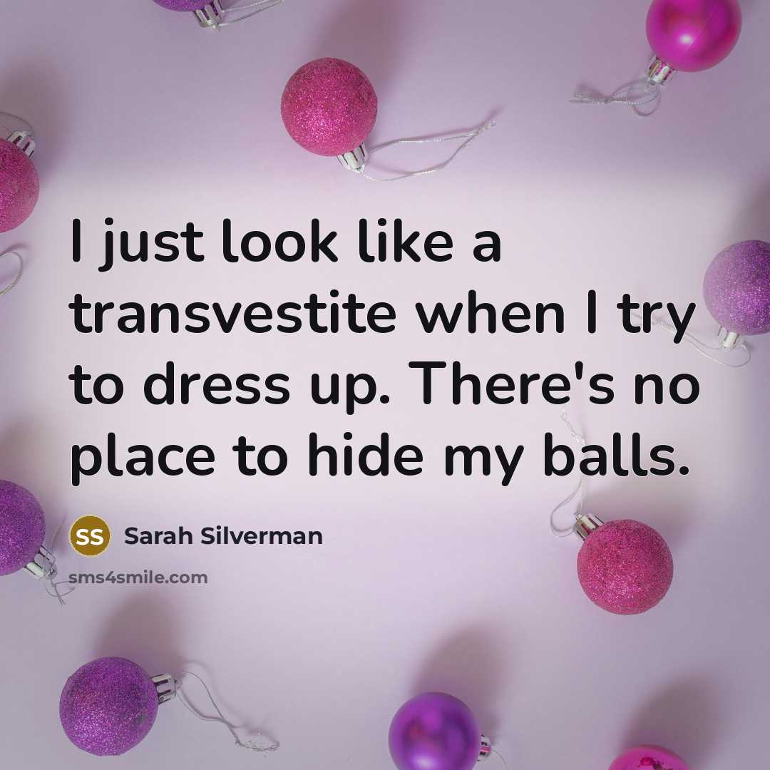 “I just look like a transvestite when I try to…” quote by Sarah Silverman