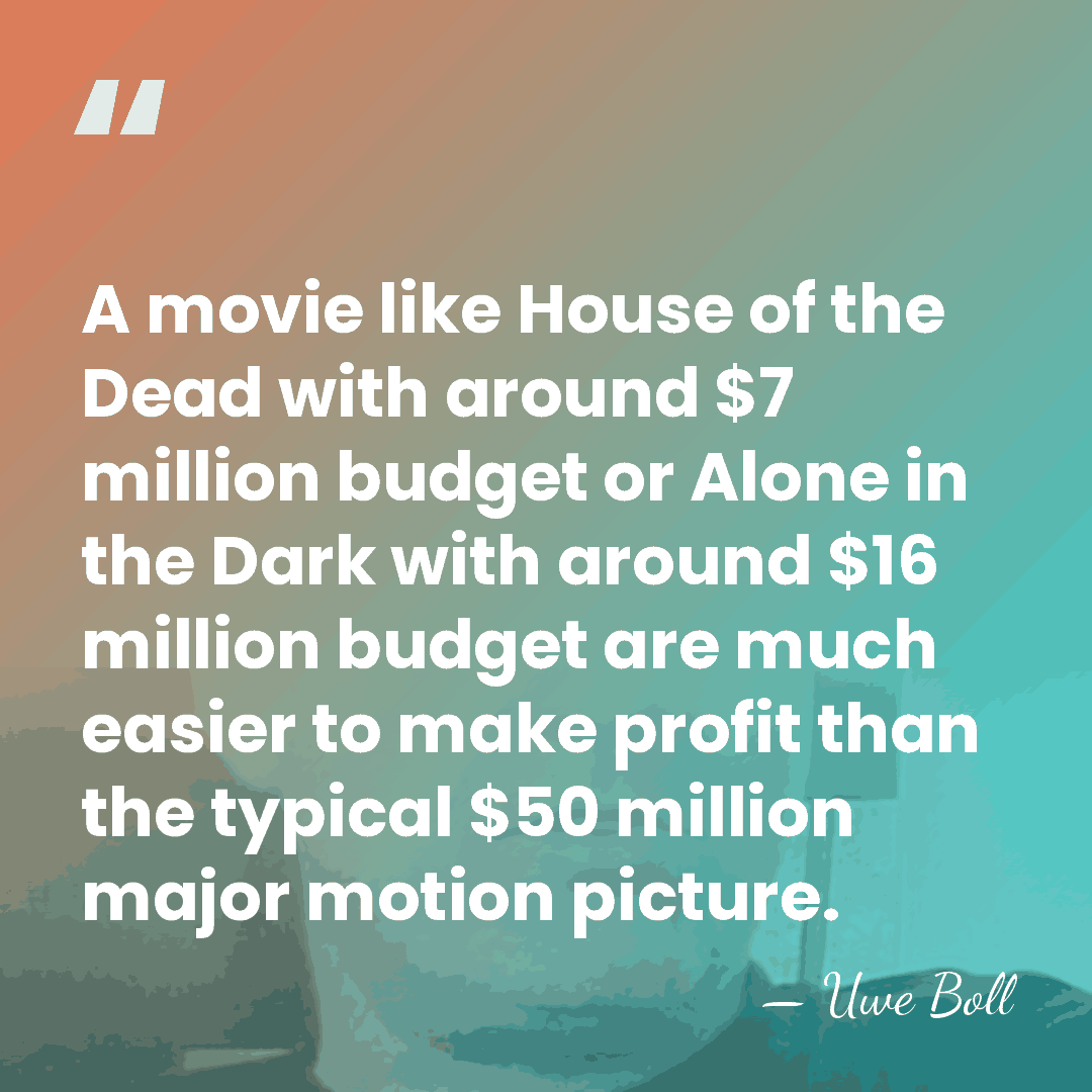 A movie like House of the Dead with around $7 million budget&hellip; - Uwe Boll