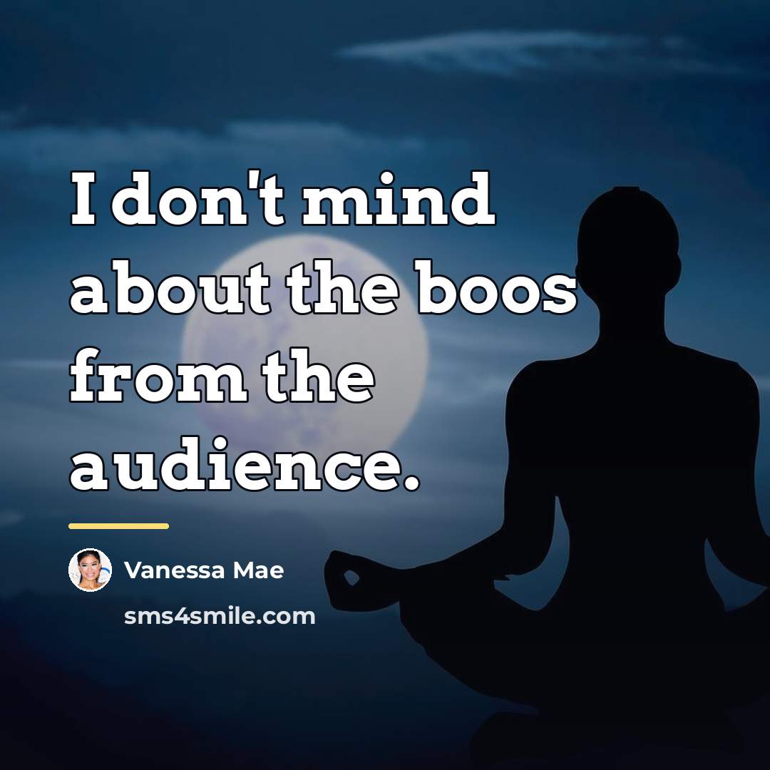 “I don't mind about the boos from the audience.…” quote by Vanessa Mae
