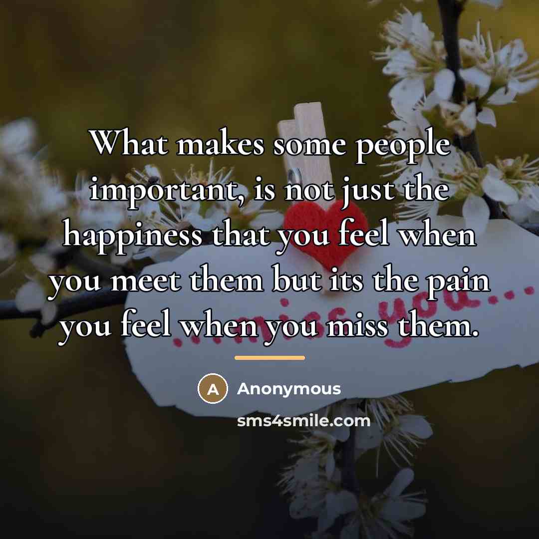 “What makes some people important, is not just the happiness…” quote by Anonymous