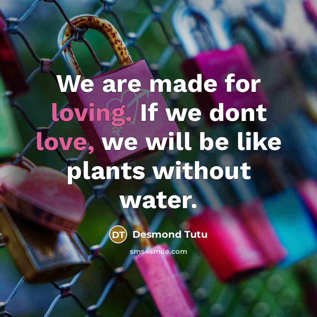 “We are made for loving. If we dont love, we…” quote by Desmond Tutu