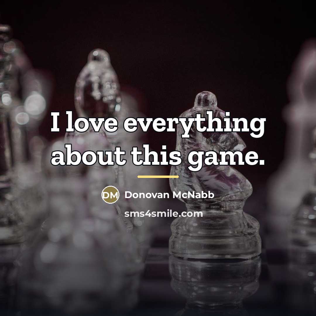 “I love everything about this game.…” quote by Donovan McNabb