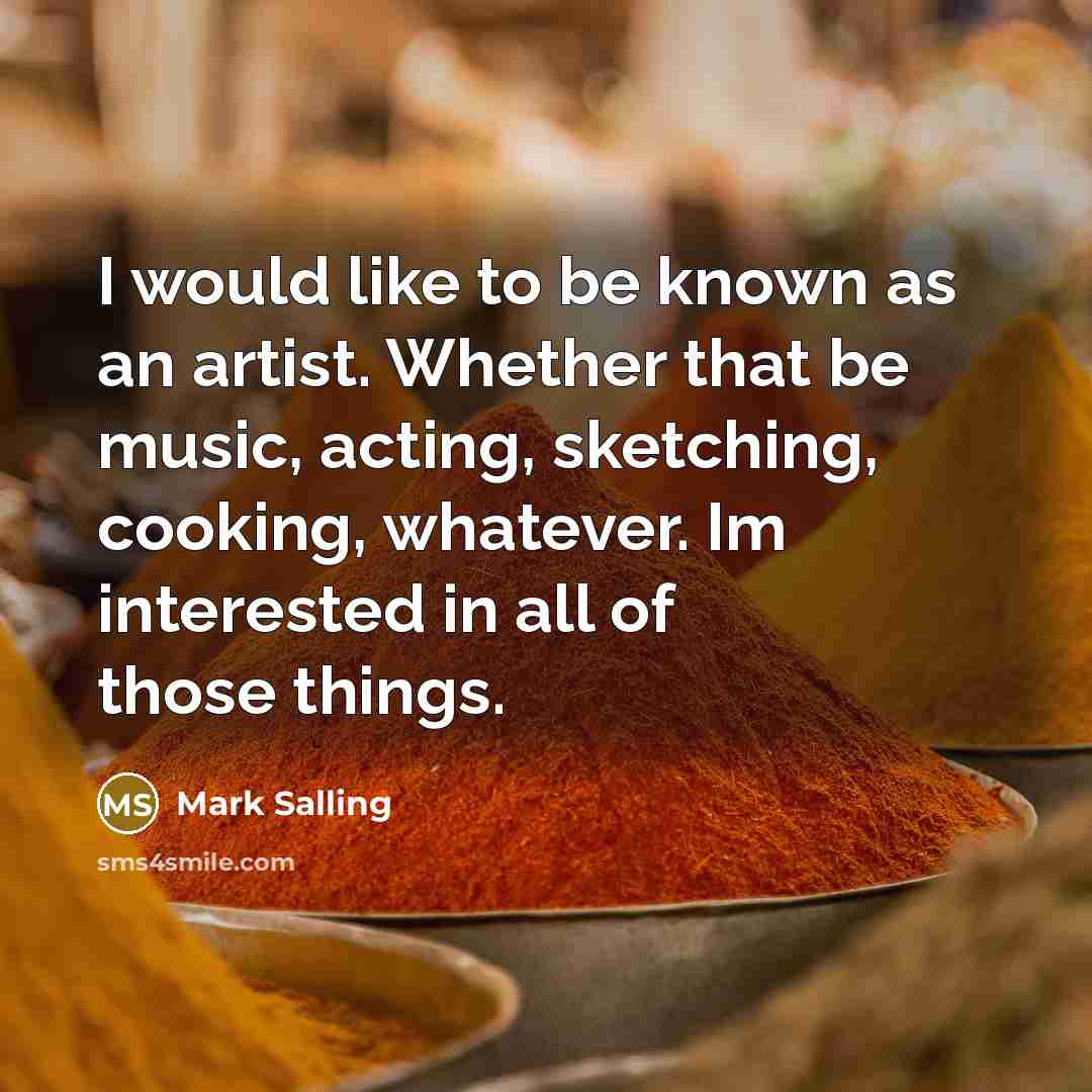 “I would like to be known as an artist. Whether…” quote by Mark Salling