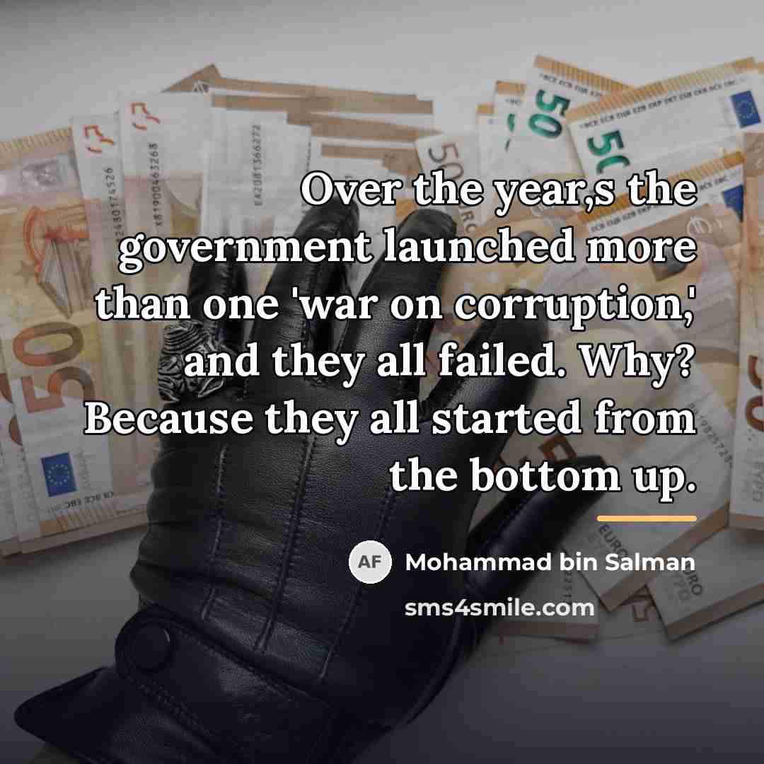 “Over the year,s the government launched more than one 'war…” quote by Mohammad bin Salman