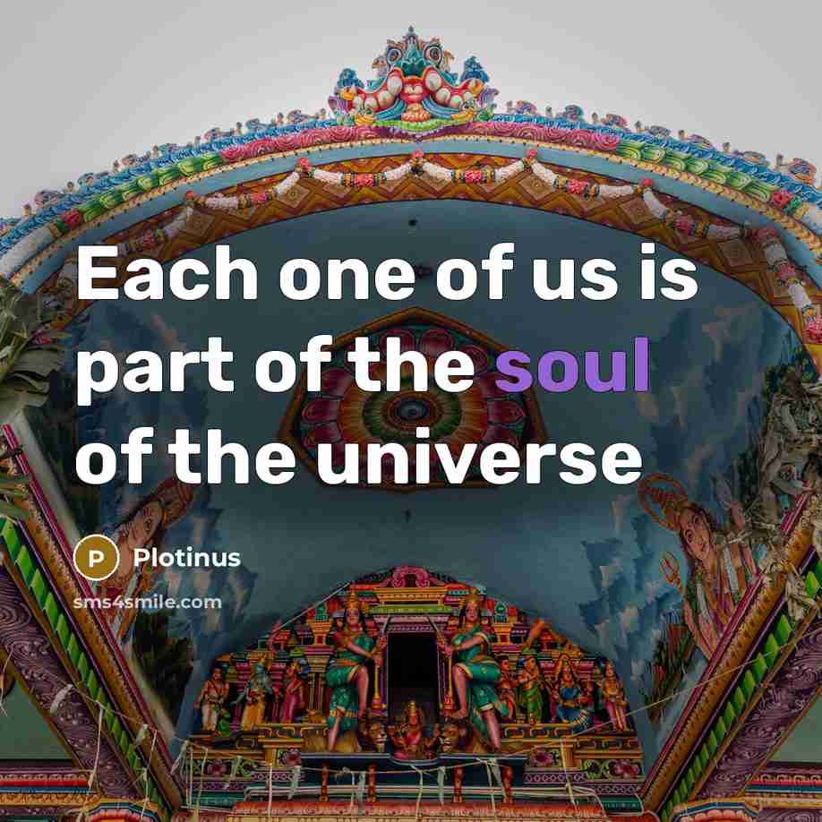 “Each one of us is part of the soul of…” quote by Plotinus