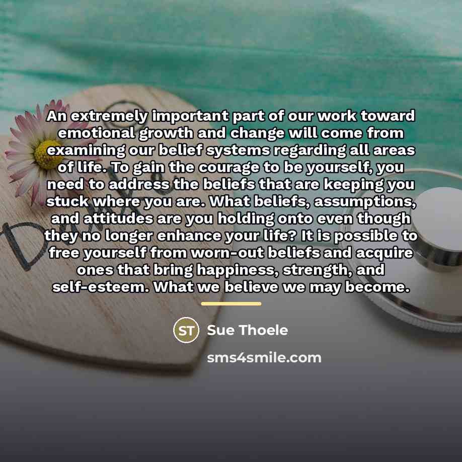 “An extremely important part of our work toward emotional growth…” quote by Sue Thoele
