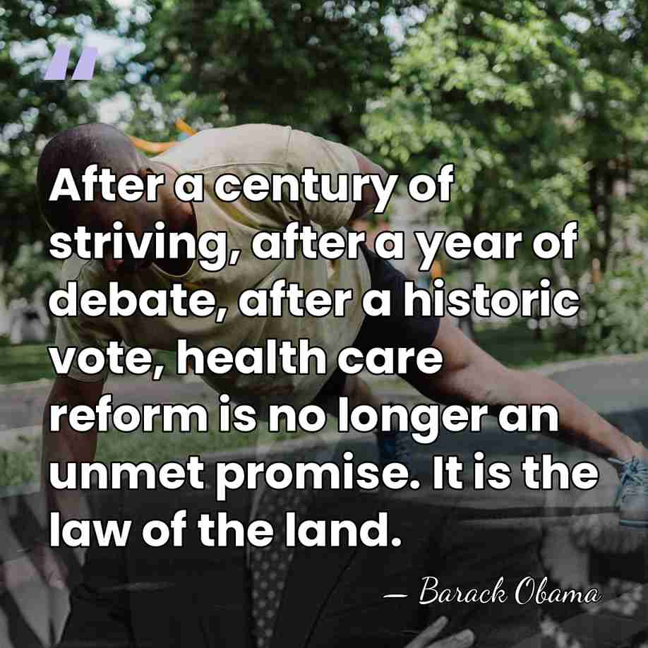 After a century of striving, after a year of debate, after a&hellip; - Barack Obama