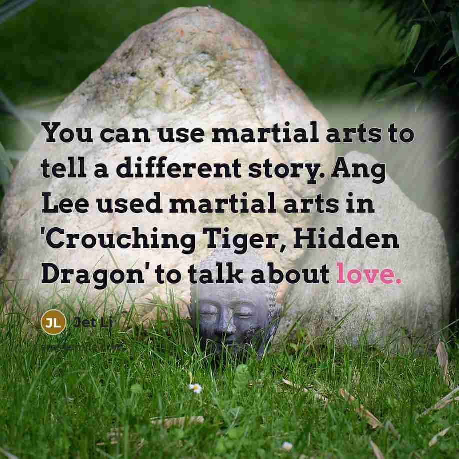 “You can use martial arts to tell a different story.…” quote by Jet Li