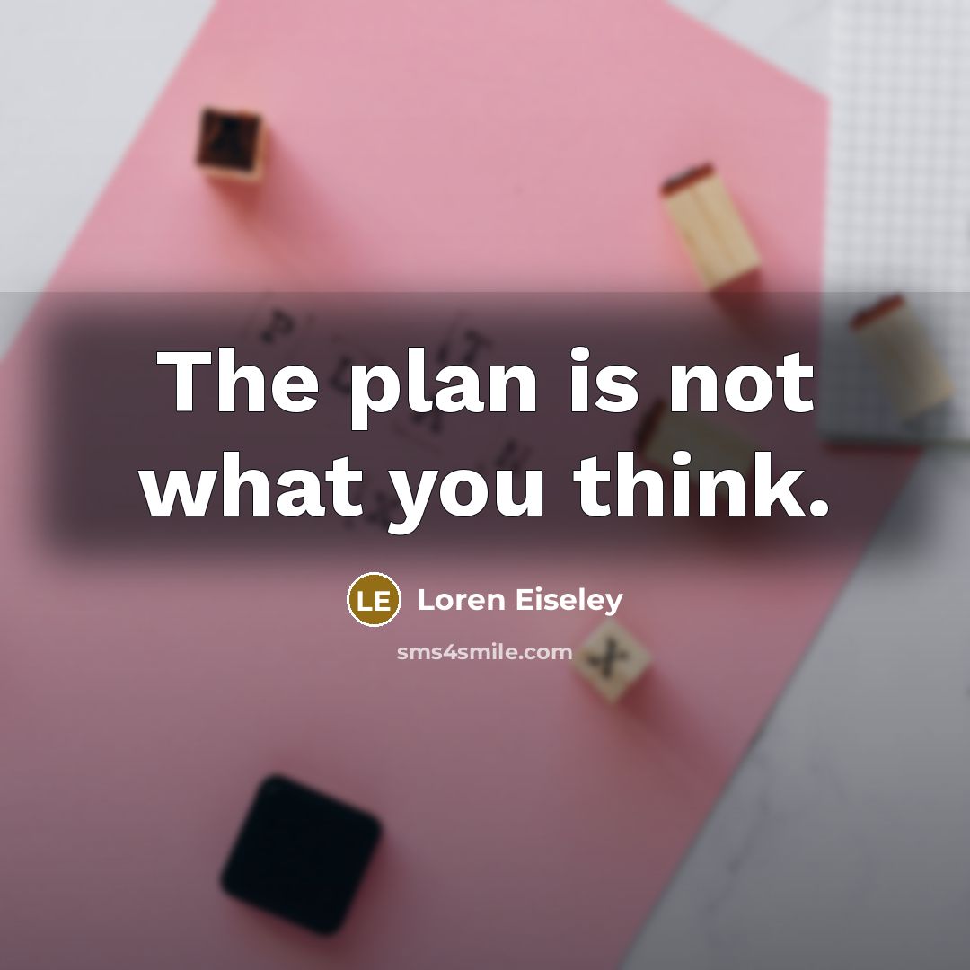“The plan is not what you think.…” quote by Loren Eiseley