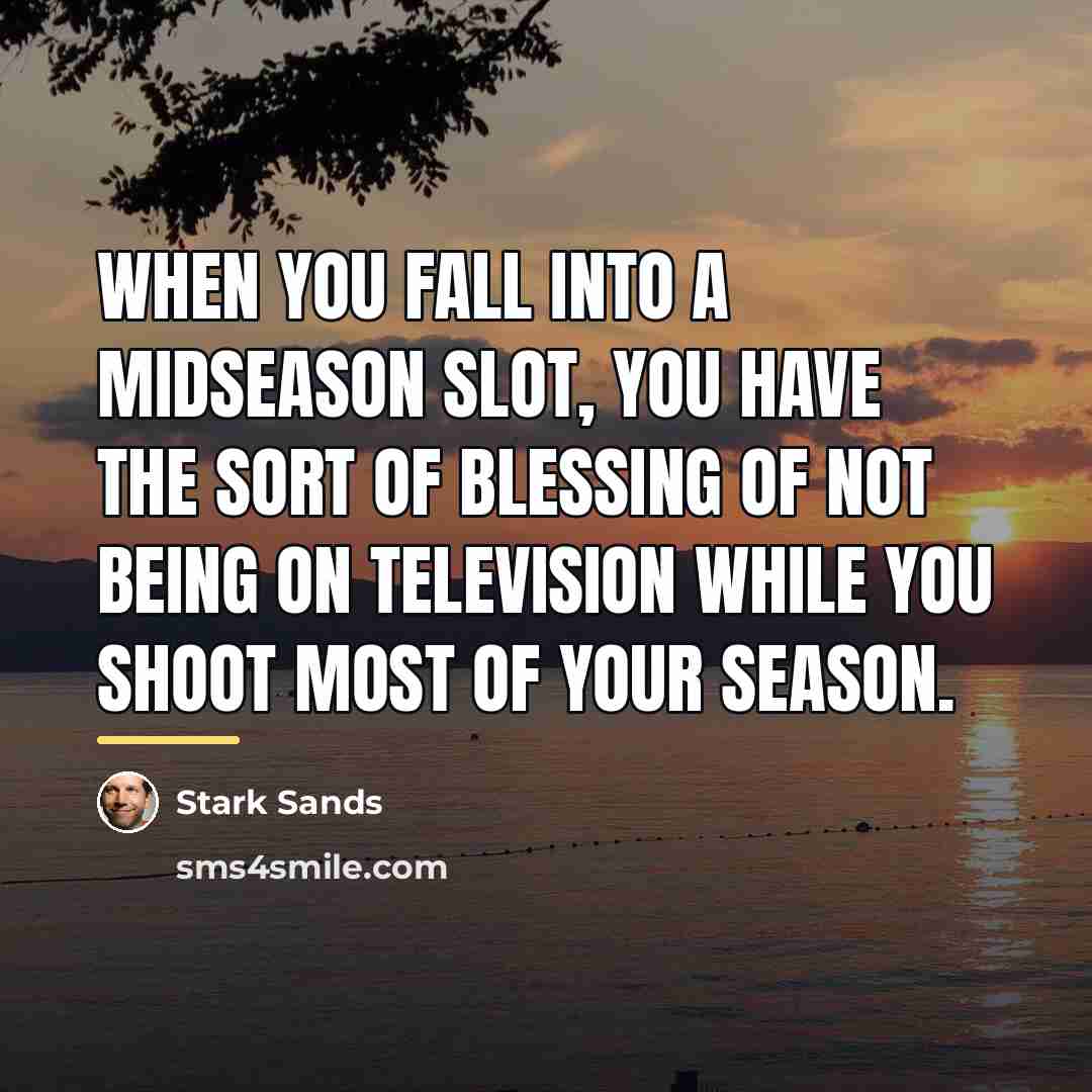 “When you fall into a midseason slot, you have the…” quote by Stark Sands