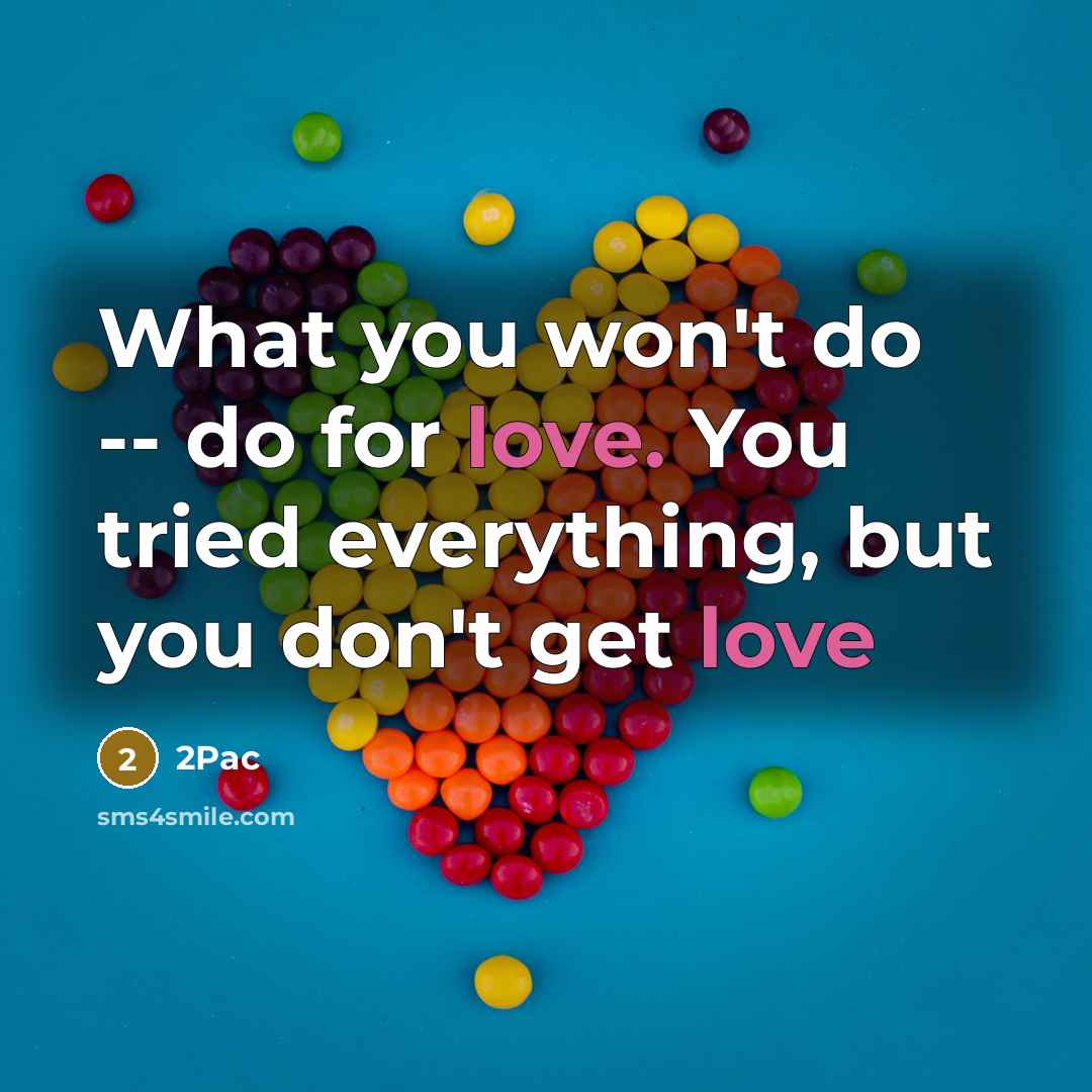 “What you won't do -- do for love. You tried…” quote by 2Pac