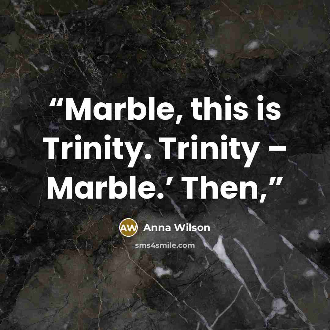 “Marble, this is Trinity. Trinity – Marble.’ Then,” quote by Anna Wilson