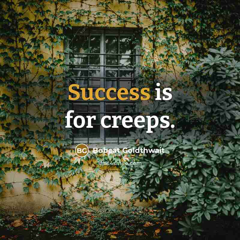 “Success is for creeps.…” quote by Bobcat Goldthwait