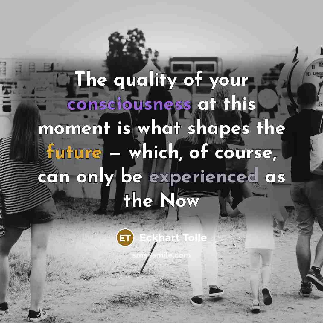 “The quality of your consciousness at this moment is what…” quote by Eckhart Tolle