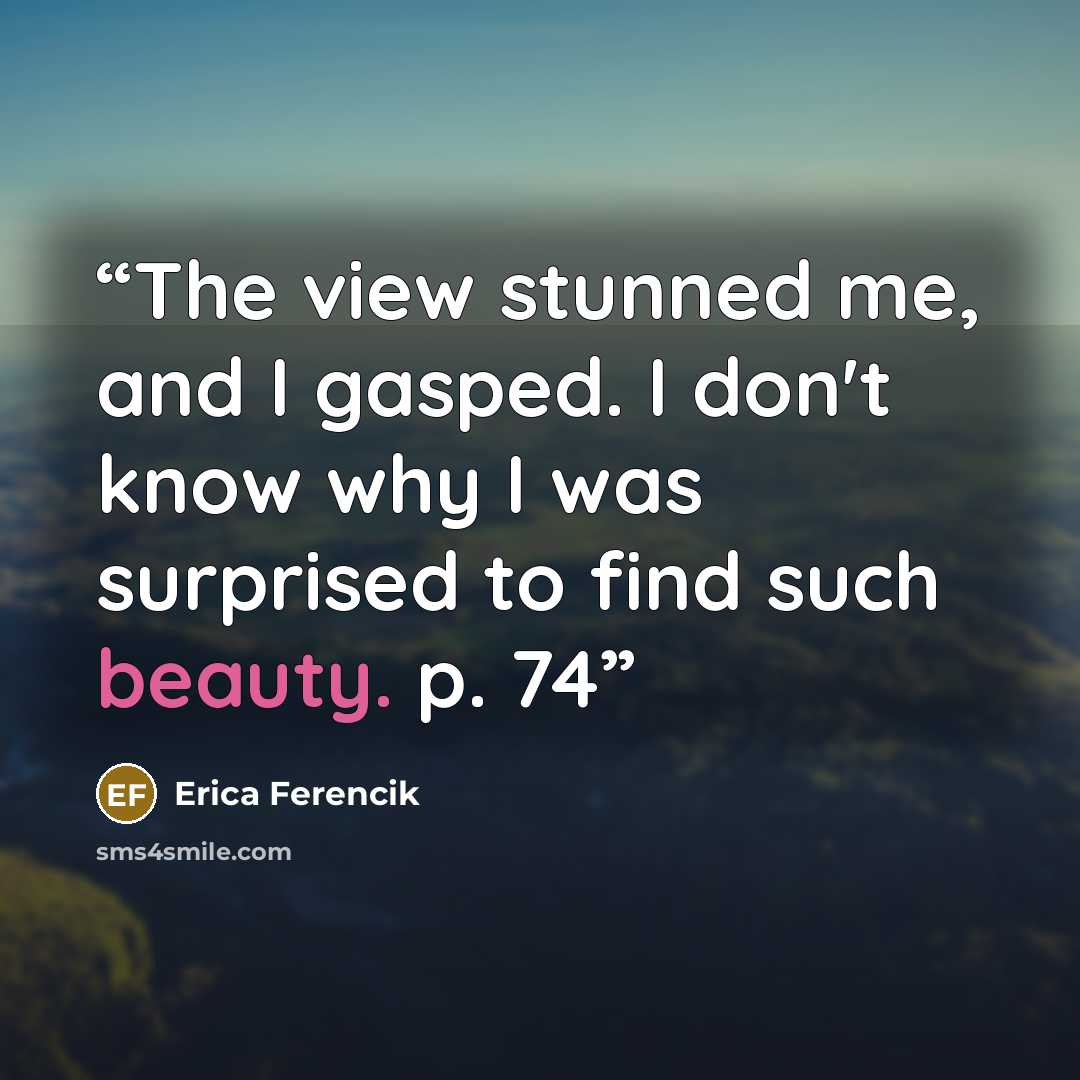 “The view stunned me, and I gasped. I don't know why I was surprised to find such beauty. p. 74” quote by Erica Ferencik