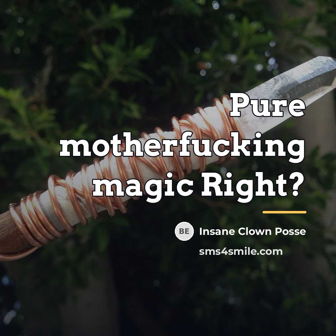 “Pure motherfucking magic Right?…” quote by Insane Clown Posse