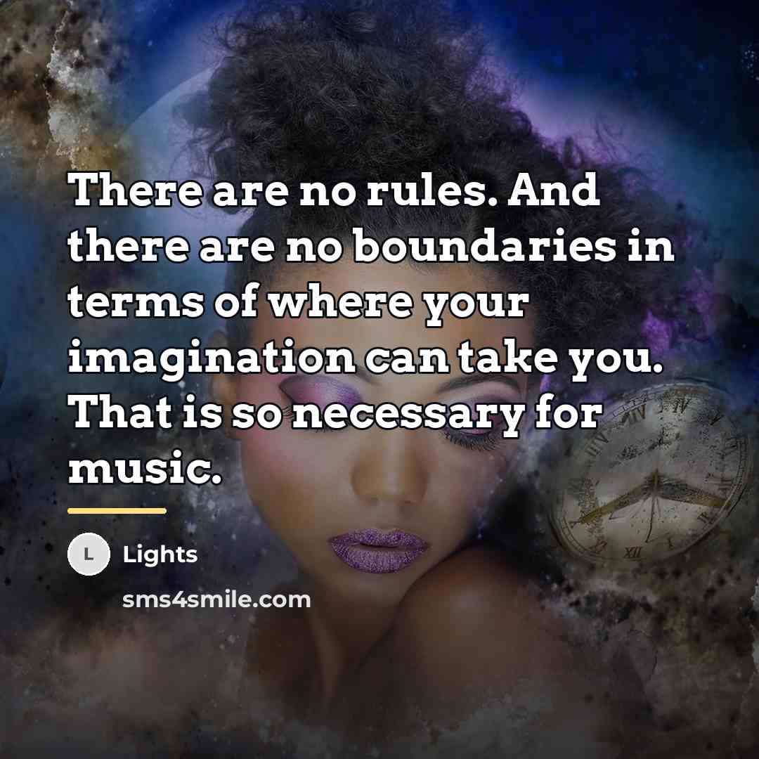 “There are no rules. And there are no boundaries in…” quote by Lights