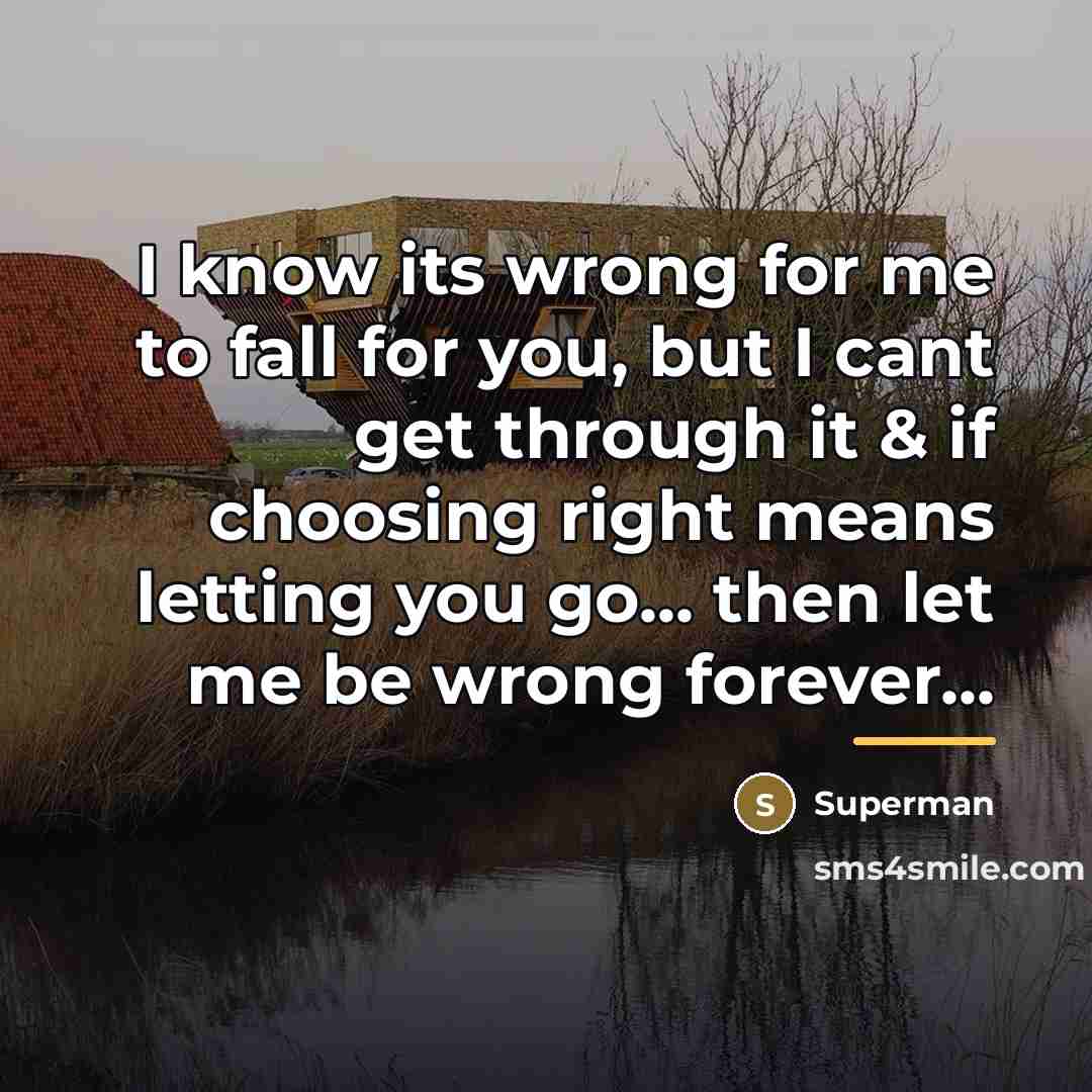 “I know its wrong for me to fall for you,…” quote by Superman