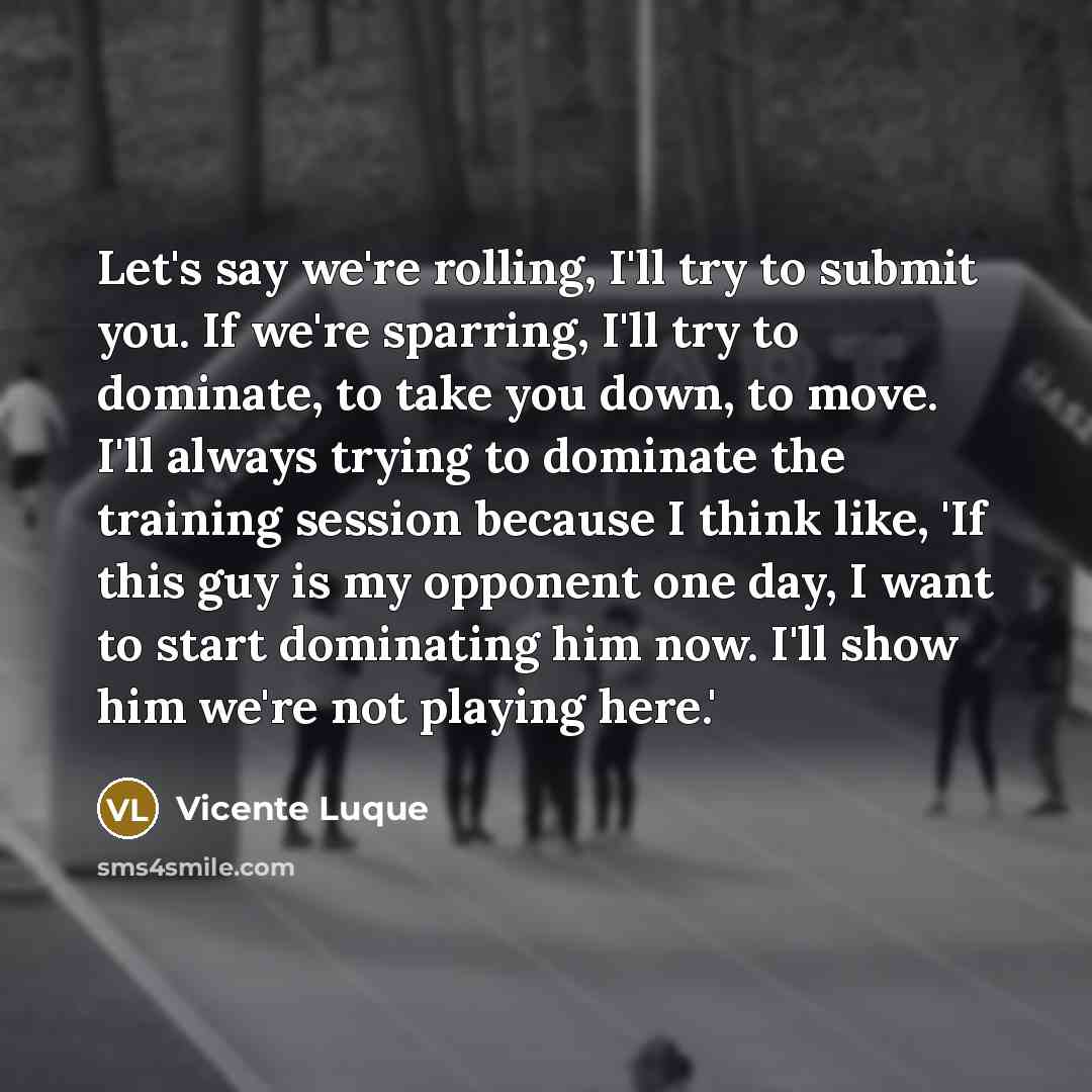 “Let's say we're rolling, I'll try to submit you. If…” quote by Vicente Luque