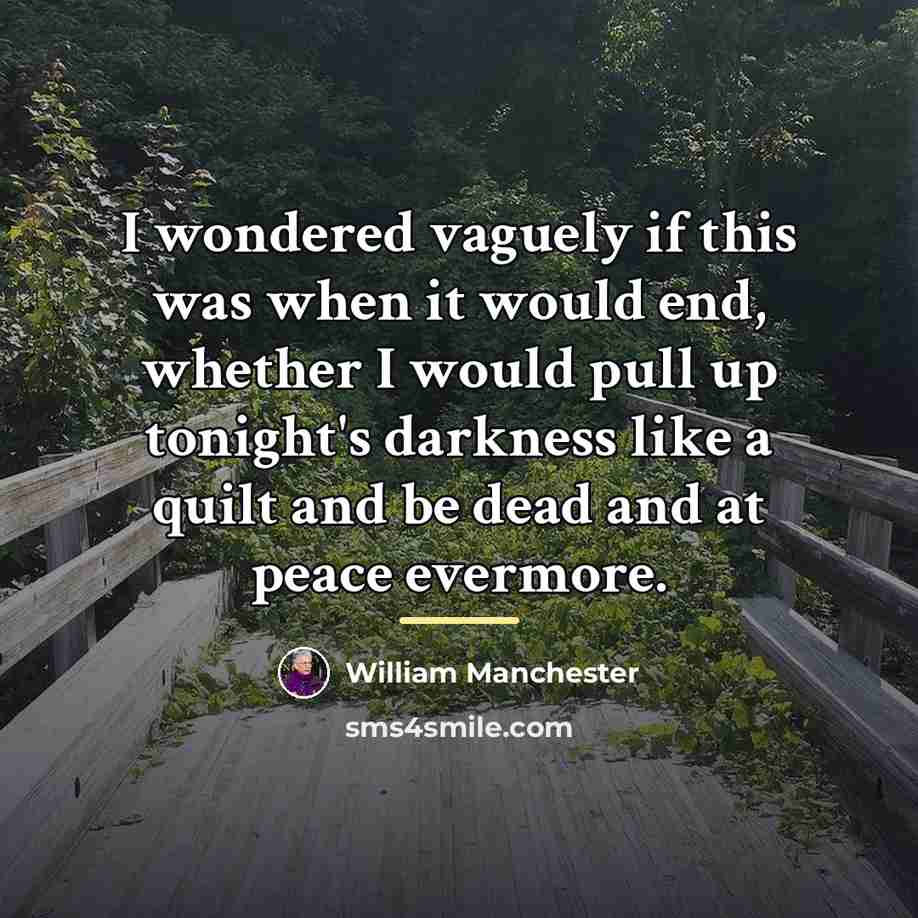 “I wondered vaguely if this was when it would end,…” quote by William Manchester