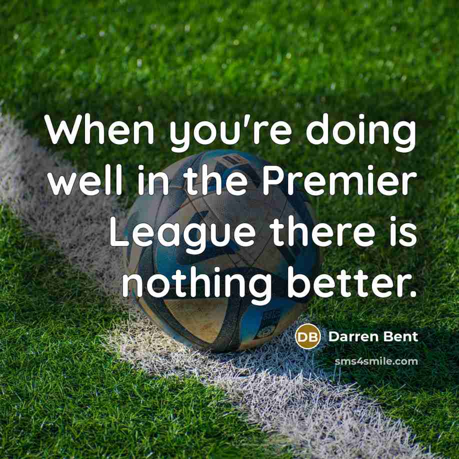 “When you're doing well in the Premier League there is…” quote by Darren Bent