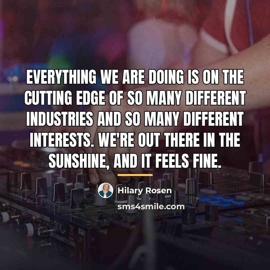 “Everything we are doing is on the cutting edge of…” quote by Hilary Rosen