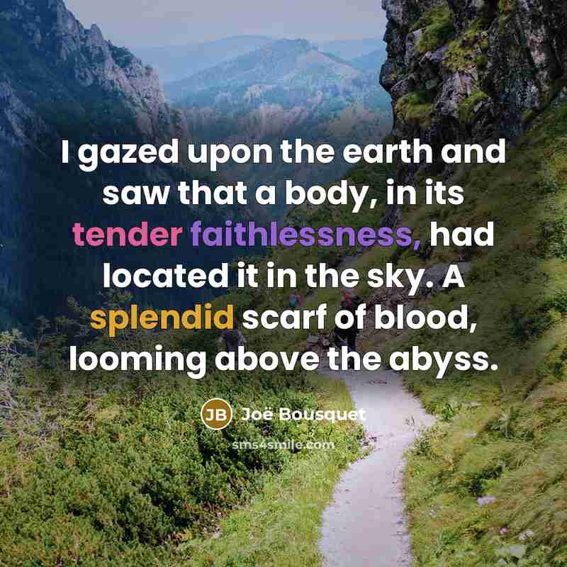 “I gazed upon the earth and saw that a body,…” quote by Joë Bousquet