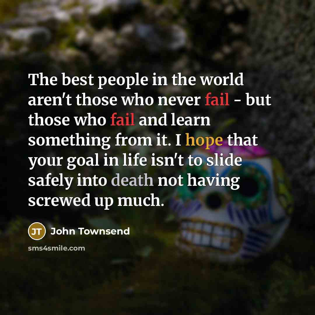 “The best people in the world aren't those who never…” quote by John Townsend