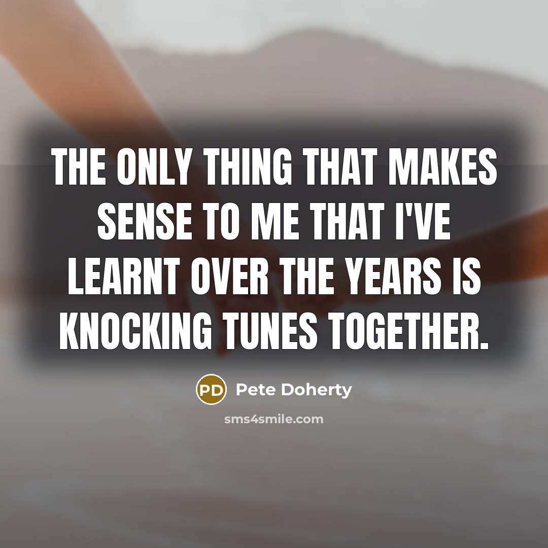 “The only thing that makes sense to me that I've…” quote by Pete Doherty