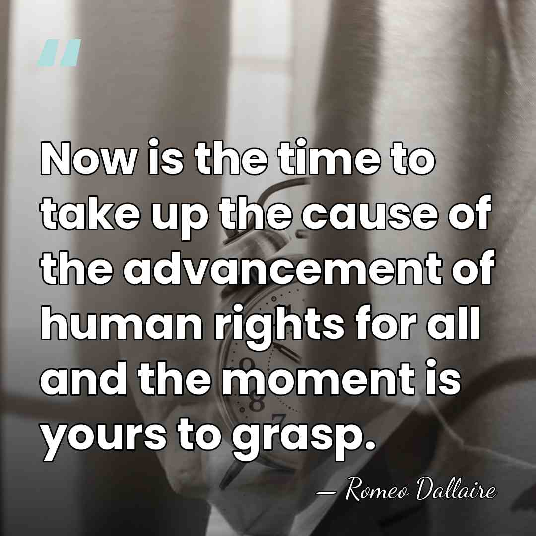 Now is the time to take up the cause of the advancement&hellip; - Romeo Dallaire