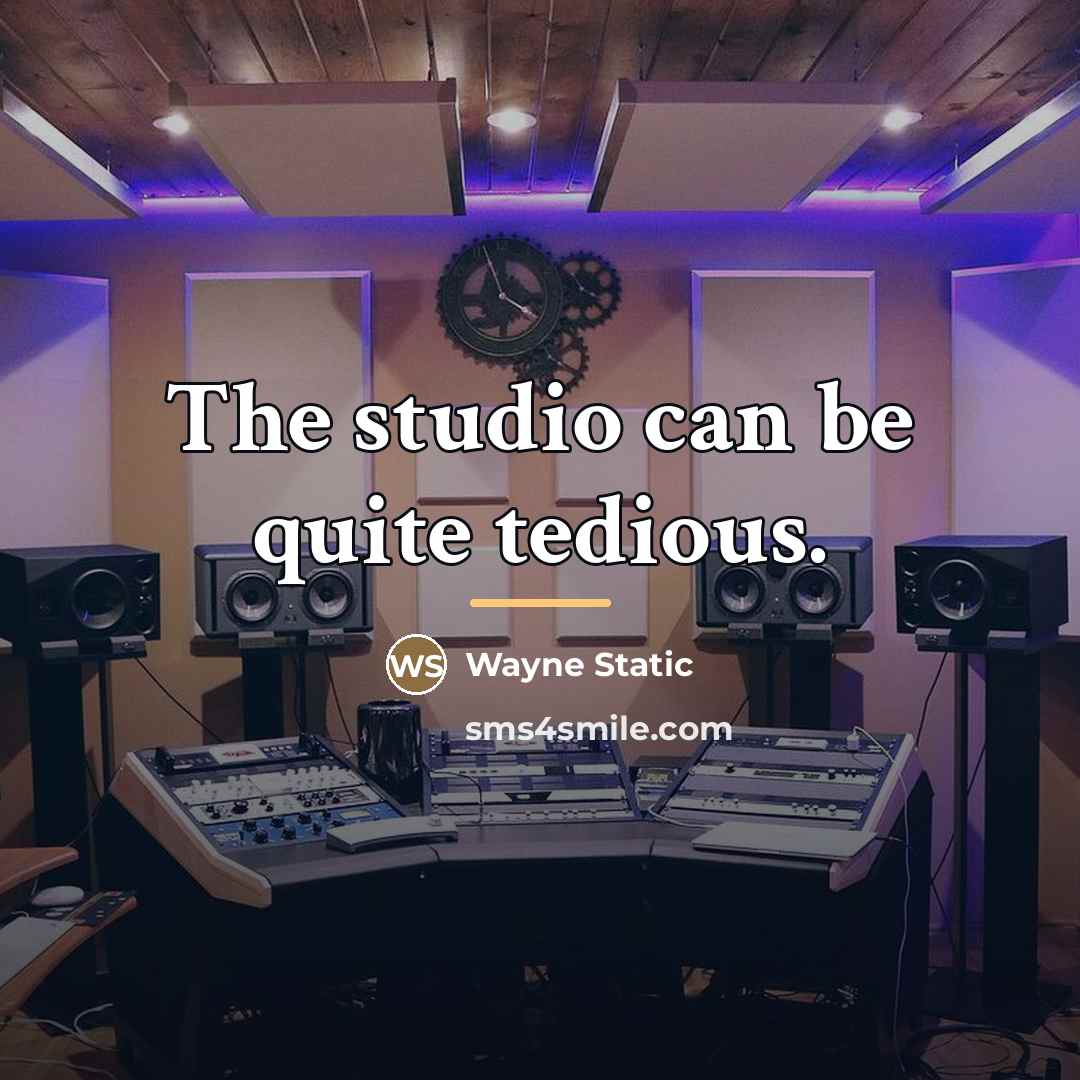 “The studio can be quite tedious.…” quote by Wayne Static