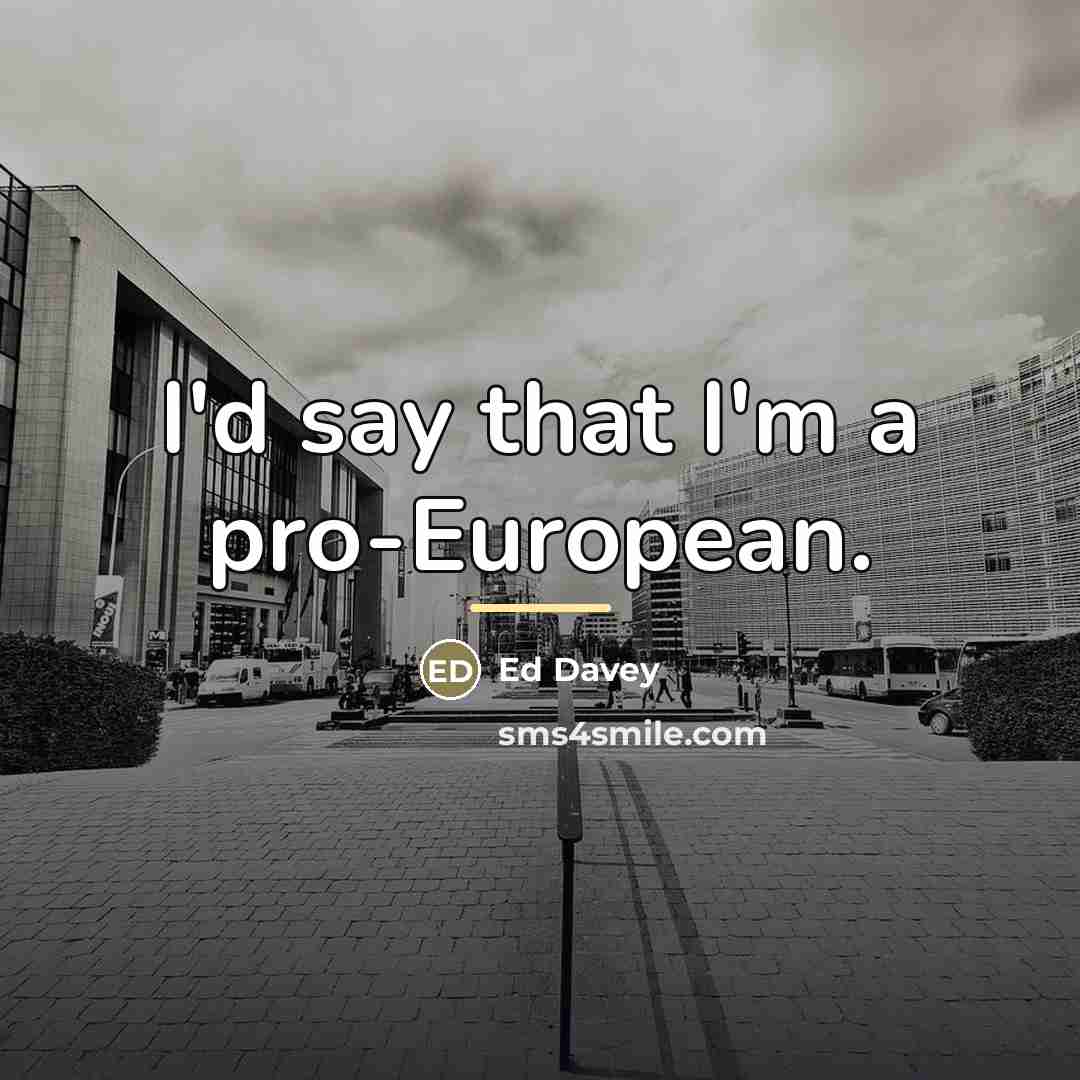 “I'd say that I'm a pro-European.…” quote by Ed Davey