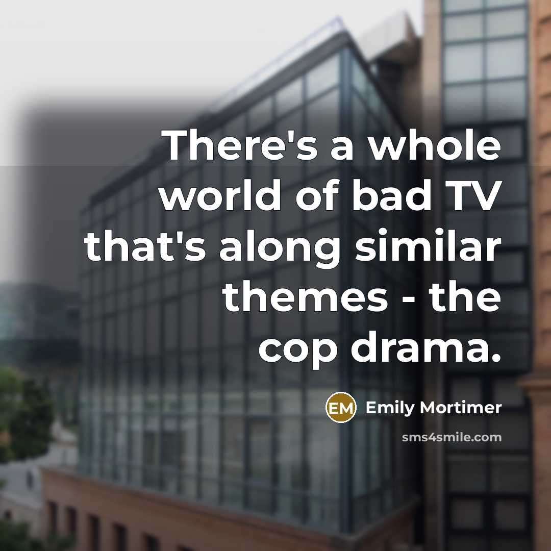 “There's a whole world of bad TV that's along similar…” quote by Emily Mortimer